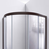 DreamLine Prime 36 in. x 76 3/4 in. Semi-Frameless Frosted Glass Sliding Shower Enclosure in Oil Rubbed Bronze, Base and Wall Kit