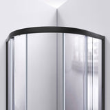 DreamLine Prime 36 in. x 36 in. x 78 3/4 in. H Shower Enclosure, Base, and White Wall Kit in Satin Black and Clear Glass