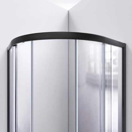 DreamLine Prime 38 in. x 38 in. x 78 3/4 in. H Shower Enclosure, Base, and White Wall Kit in Satin Black and Frosted Glass