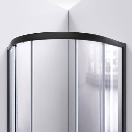 DreamLine Prime 36 in. x 36 in. x 78 3/4 in. H Shower Enclosure, Base, and White Wall Kit in Satin Black and Frosted Glass