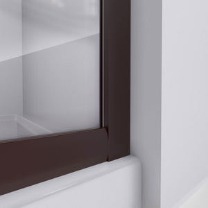 DreamLine Prime 36 in. x 74 3/4 in. Semi-Frameless Frosted Glass Sliding Shower Enclosure in Oil Rubbed Bronze with White Base Kit