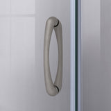 DreamLine Prime 38 in. x 38 in. x 78 3/4 in. H Shower Enclosure, Base, and White Wall Kit in Brushed Nickel and Frosted Glass