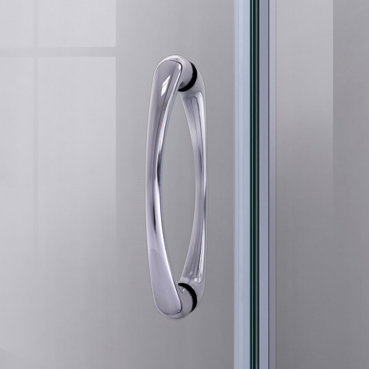 DreamLine Prime 36 in. x 74 3/4 in. Semi-Frameless Clear Glass Sliding Shower Enclosure in Chrome with Biscuit Base Kit