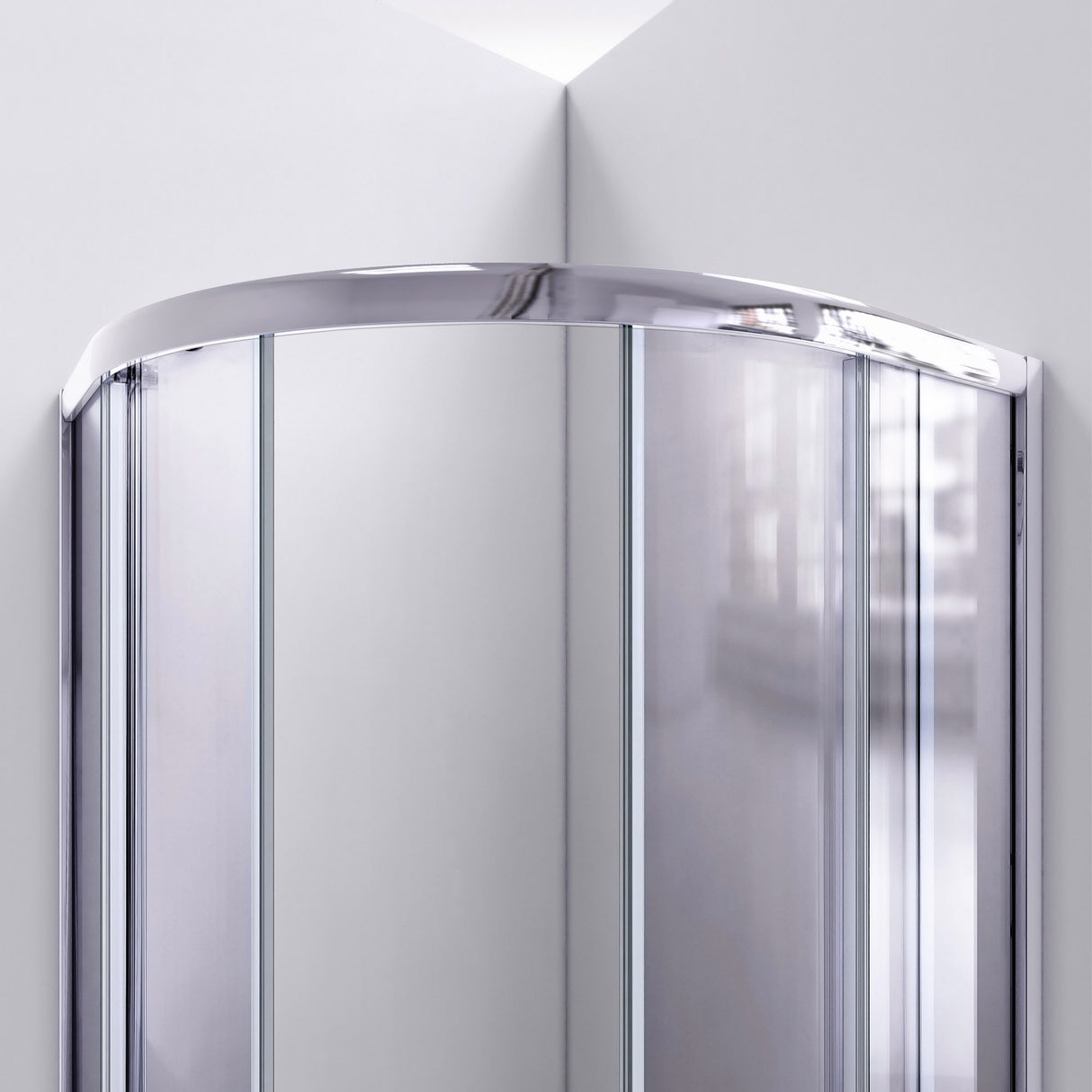 DreamLine Prime 36 in. x 74 3/4 in. Semi-Frameless Clear Glass Sliding Shower Enclosure in Chrome with Biscuit Base Kit