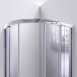 DreamLine Prime 38 in. x 74 3/4 in. Semi-Frameless Frosted Glass Sliding Shower Enclosure in Chrome with Biscuit Base