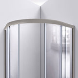 DreamLine Prime 38 in. x 38 in. x 78 3/4 in. H Shower Enclosure, Base, and White Wall Kit in Brushed Nickel and Frosted Glass