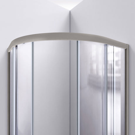 DreamLine Prime 38 in. x 38 in. x 78 3/4 in. H Shower Enclosure, Base, and White Wall Kit in Brushed Nickel and Frosted Glass