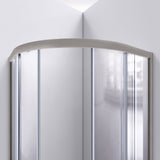 DreamLine Prime 33 in. x 76 3/4 in. Semi-Frameless Clear Glass Sliding Shower Enclosure in Brushed Nickel with Base and Wall Kit
