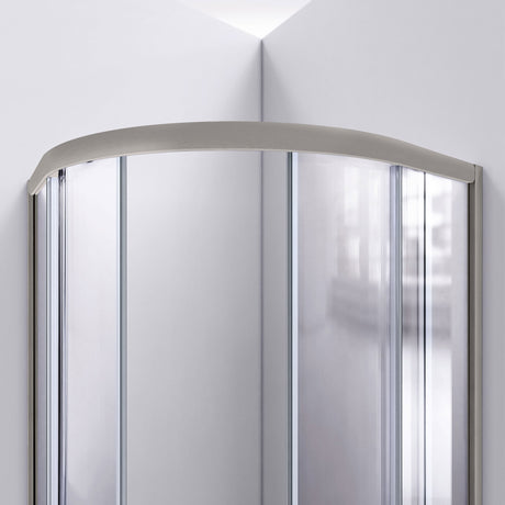DreamLine Prime 36 in. x 36 in. x 78 3/4 in. H Shower Enclosure, Base, and White Wall Kit in Brushed Nickel and Frosted Glass