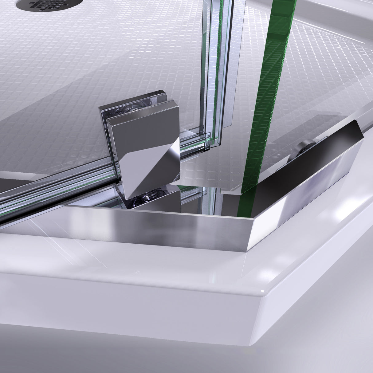 DreamLine Prism 34 1/8 in. x 72 in. Frameless Neo-Angle Pivot Shower Enclosure in Brushed Nickel