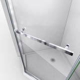 DreamLine Prism 36 in. x 74 3/4 in. Frameless Neo-Angle Pivot Shower Enclosure in Chrome with Biscuit Base Kit