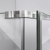 DreamLine Prism 40 in. x 74 3/4 in. Frameless Neo-Angle Pivot Shower Enclosure in Oil Rubbed Bronze with Black Base Kit