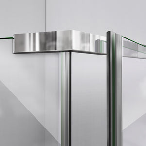 DreamLine Prism 40 in. x 74 3/4 in. Frameless Neo-Angle Pivot Shower Enclosure in Satin Black with Black Base Kit