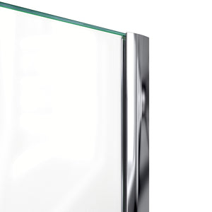 DreamLine Prism 40 in. x 74 3/4 in. Frameless Neo-Angle Pivot Shower Enclosure in Satin Black with Black Base Kit