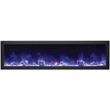 Amantii BI-50-SLIM-OD Panorama Slim Full View Smart Electric  - 50" Indoor /Outdoor WiFi Enabled Fireplace, featuring a MultiFunction Remote, Multi Speed Flame Motor, Glass Media & a Black Trim