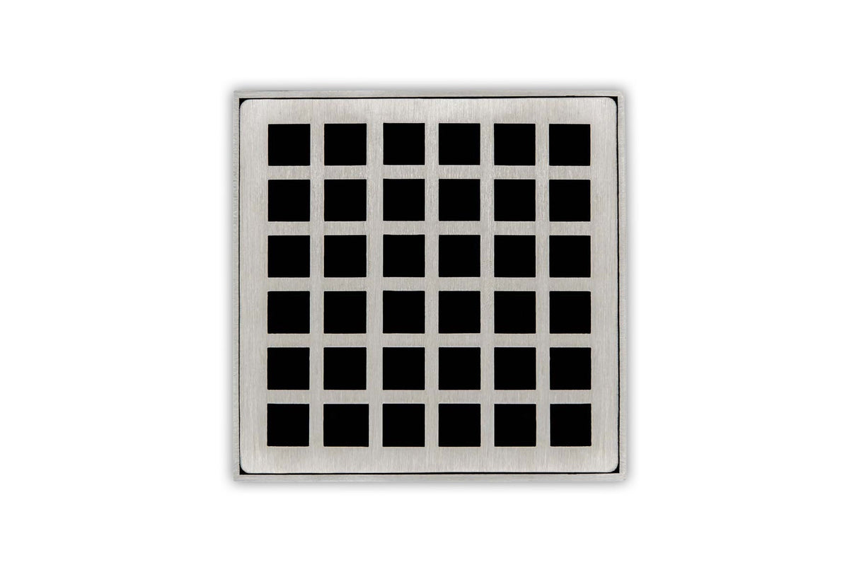 Infinity Drain QS 4 4” Strainer - Squares Pattern for Q 4, QD 4, QDB 4