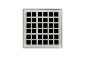Infinity Drain QS 4 4” Strainer - Squares Pattern for Q 4, QD 4, QDB 4