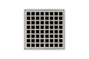 Infinity Drain Q 5 5” Strainer - Squares Pattern & 2" Throat for Q 5, QD 5, QDB 5