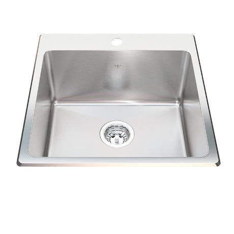 KINDRED QSLF2020-10-1 Utility Collection 20.13-in LR x 20.56-in FB Dualmount Single Bowl 1-Hole Stainless Steel Laundry Sink In Commercial Satin Finish