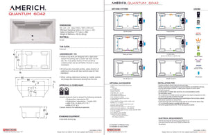 Americh QU6042TA5-BI Quantum 6042 - Tub Only / Airbath 5 - Biscuit