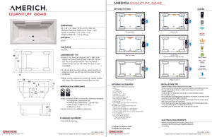 Americh QU6648TA5-BI Quantum 6648 - Tub Only / Airbath 5 - Biscuit