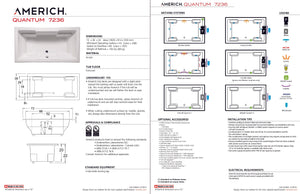Americh QU7236TA5-BI Quantum 7236 - Tub Only / Airbath 5 - Biscuit