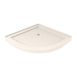 DreamLine Prime 36 in. x 74 3/4 in. Semi-Frameless Frosted Glass Sliding Shower Enclosure in Brushed Nickel with Biscuit Base Kit
