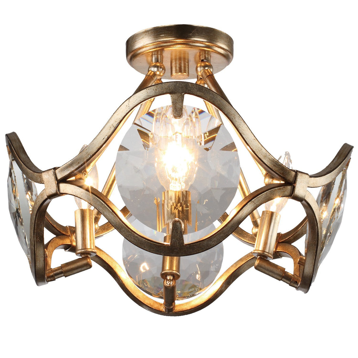 Quincy 4 Light Distressed Twilight Semi Flush Mount QUI-7624-DT