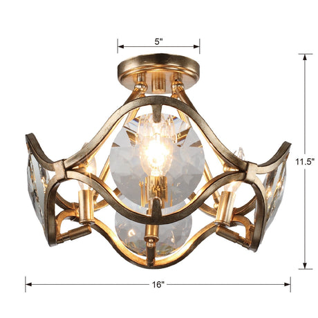 Quincy 4 Light Distressed Twilight Semi Flush Mount QUI-7624-DT