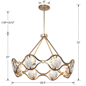 Quincy 8 Light Distressed Twilight Chandelier QUI-7628-DT