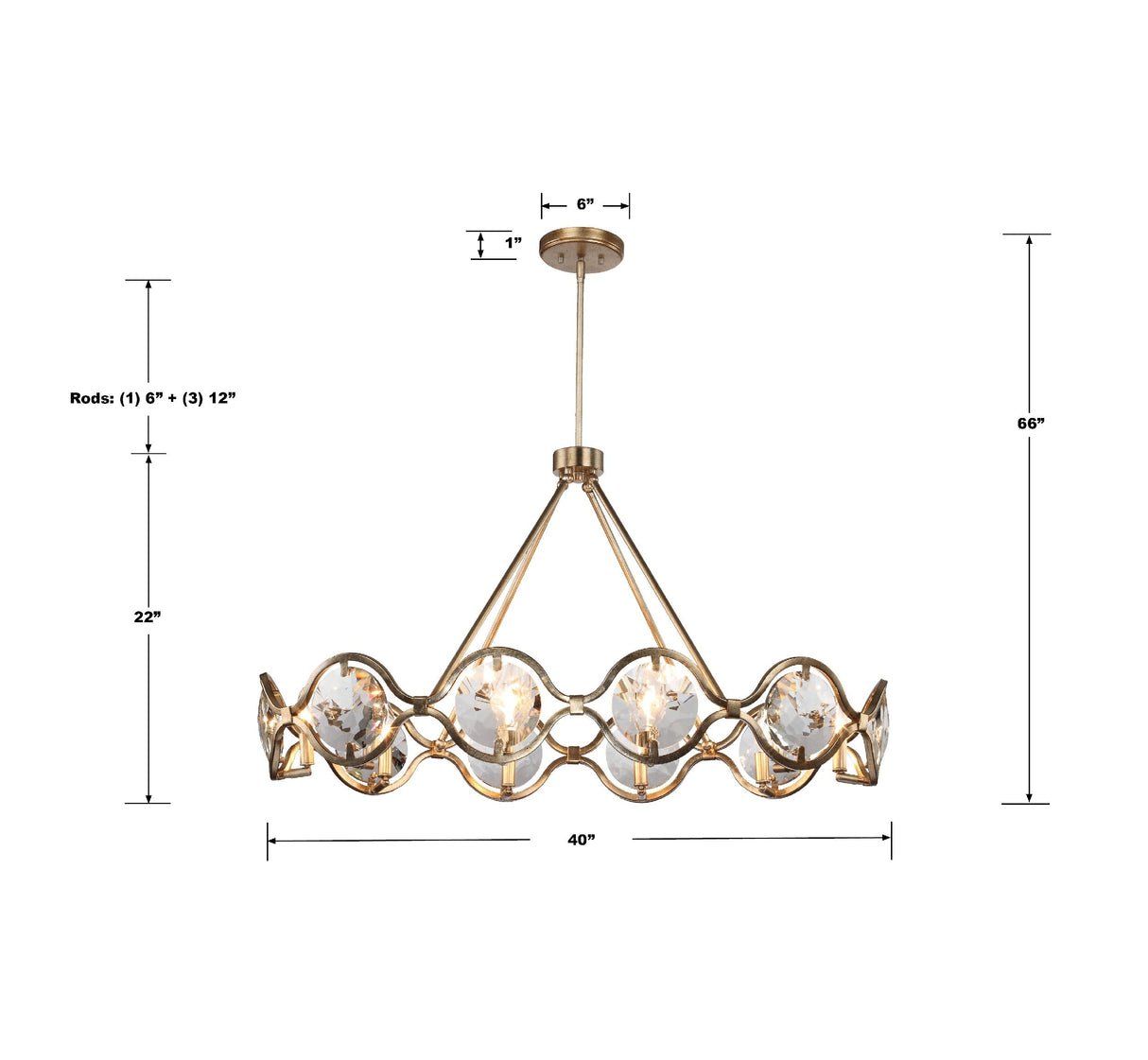 Quincy 10 Light Distressed Twilight Chandelier QUI-7629-DT