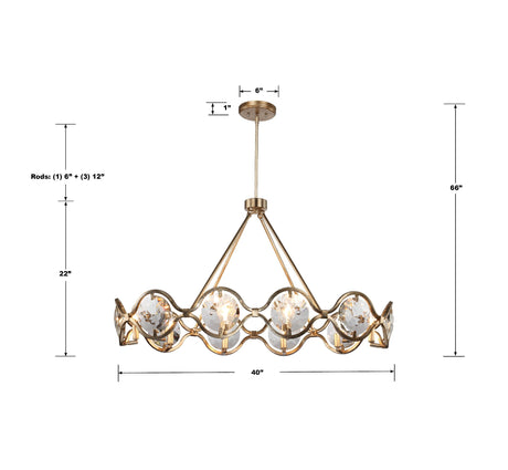 Quincy 10 Light Distressed Twilight Chandelier QUI-7629-DT