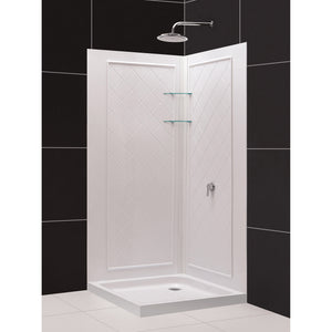 DreamLine Cornerview 36 in. D x 36 in. W Framed Sliding Shower Enclosure, Shower Base and Acrylic Wall Kit in Satin Black