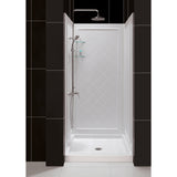 DreamLine 32 in. D x 32 in. W x 76 3/4 in. H Center Drain Acrylic Shower Base and QWALL-5 Wall Kit In White