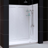 DreamLine Infinity-Z 32 in. D x 60 in. W x 76 3/4 in. H Clear Sliding Shower Door in Satin Black, Right Drain and Wall Kit