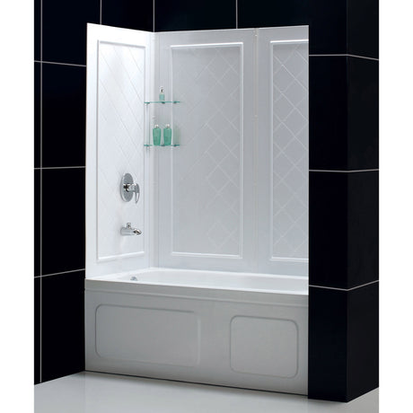 DreamLine QWALL-Tub 56-60 in. W x 28-32 in. D x 60 in. H Acrylic Wall Kit In White