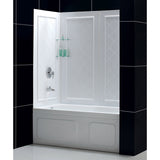 DreamLine Infinity-Z 56-60 in. W x 60 in. H Clear Sliding Tub Door in Oil Rubbed Bronze with White Acrylic Wall Kit