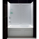DreamLine Infinity-Z 56-60 in. W x 60 in. H Clear Sliding Tub Door in Oil Rubbed Bronze with White Acrylic Wall Kit