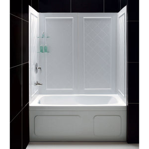DreamLine Infinity-Z 56-60 in. W x 60 in. H Clear Sliding Tub Door in Oil Rubbed Bronze with White Acrylic Wall Kit