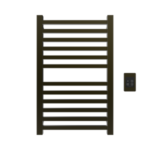 Amba Products Q2132BB Quadro 12-Bar Hardwired Towel Warmer - 4.375 x 21.25 x 33.125 in. - Brushed Bronze Finish