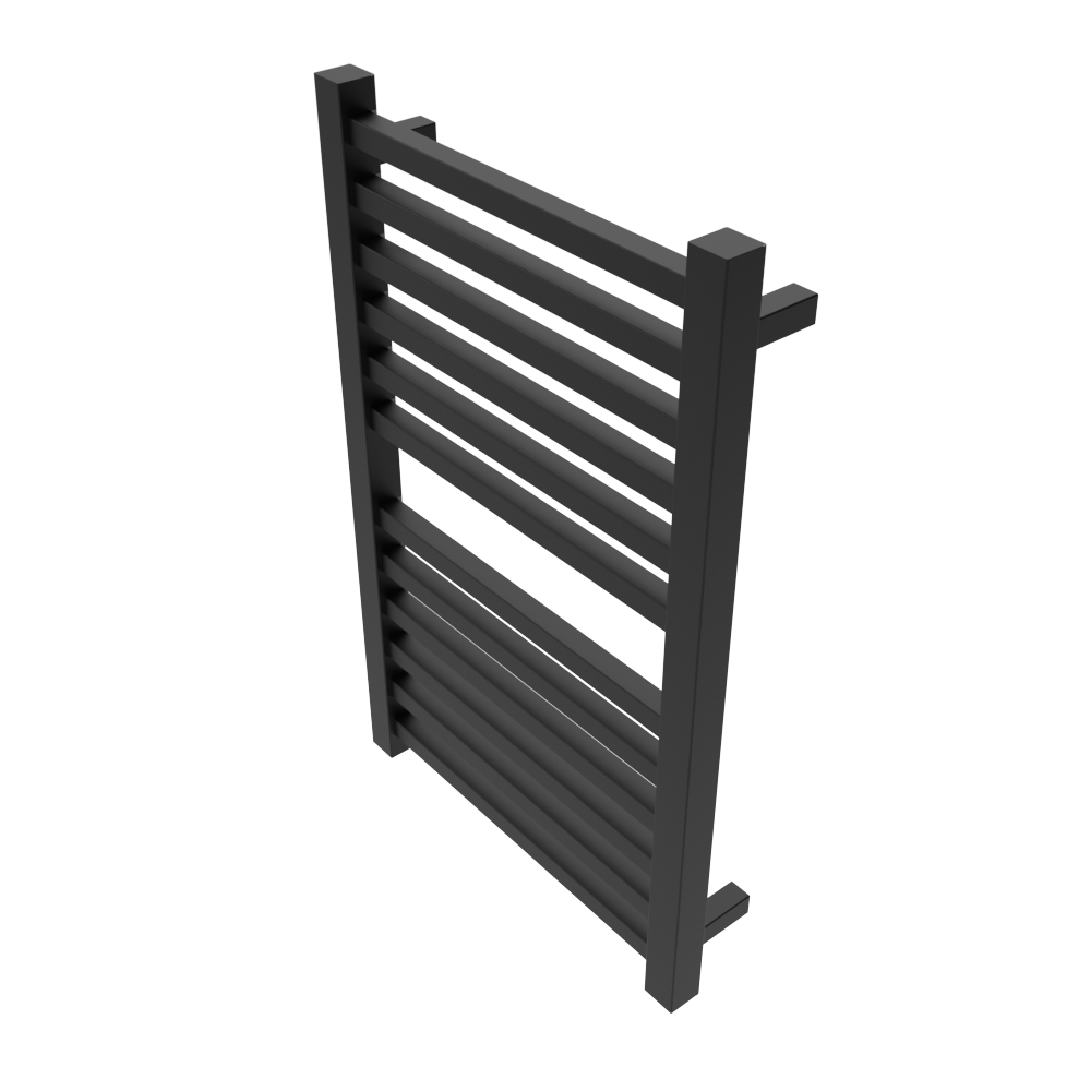 Amba Products Q2132MB Quadro 12-Bar Hardwired Towel Warmer - 4.375 x 21.25 x 33.125 in. - Matte Black Finish