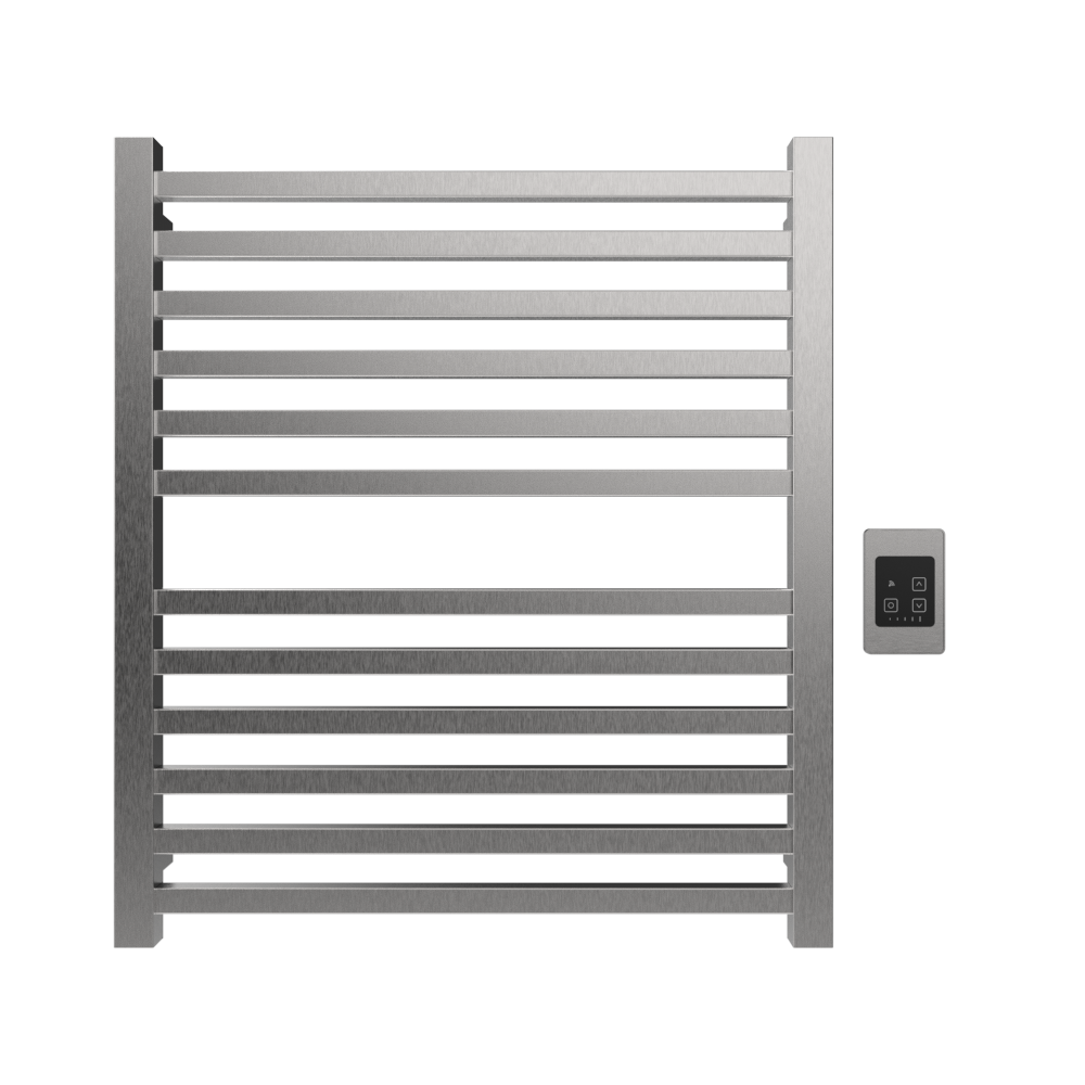 Amba Products Q2932B Quadro 12-Bar Hardwired Towel Warmer - 4.375 x 29.125 x 33.125 in. - Brushed Finish