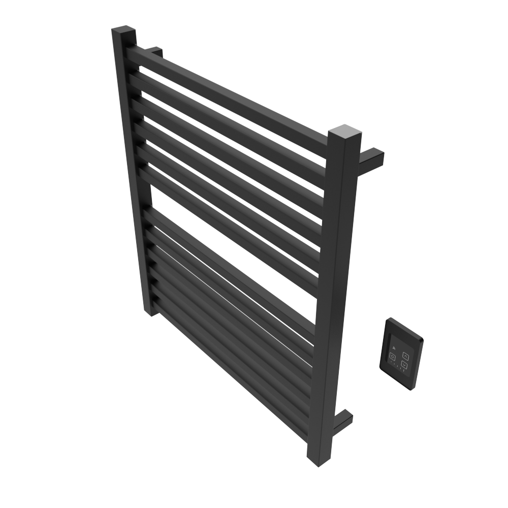 Amba Products Q2932MB Quadro 12-Bar Hardwired Towel Warmer - 4.375 x 29.125 x 33.125 in. - Matte Black Finish