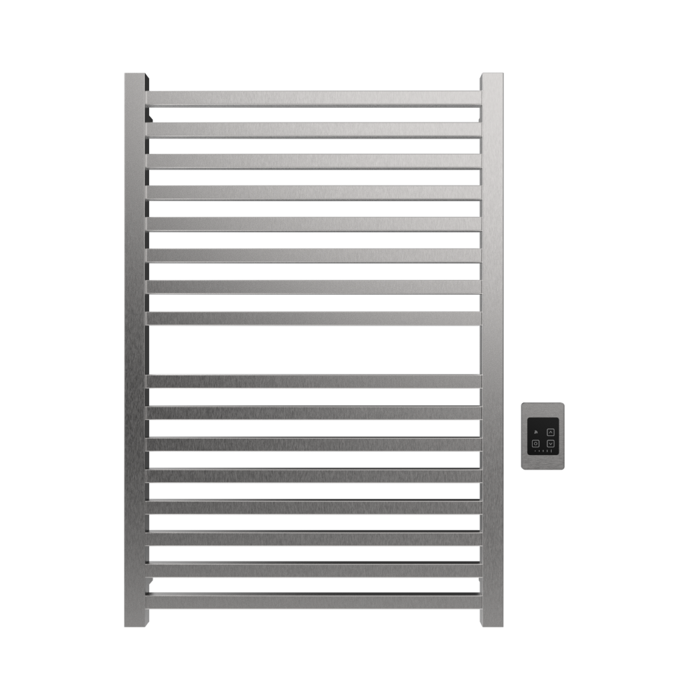 Amba Products Q2942B Quadro 16-Bar Hardwired Towel Warmer - 4.375 x 29.125 x 42.625 in. - Brushed Finish