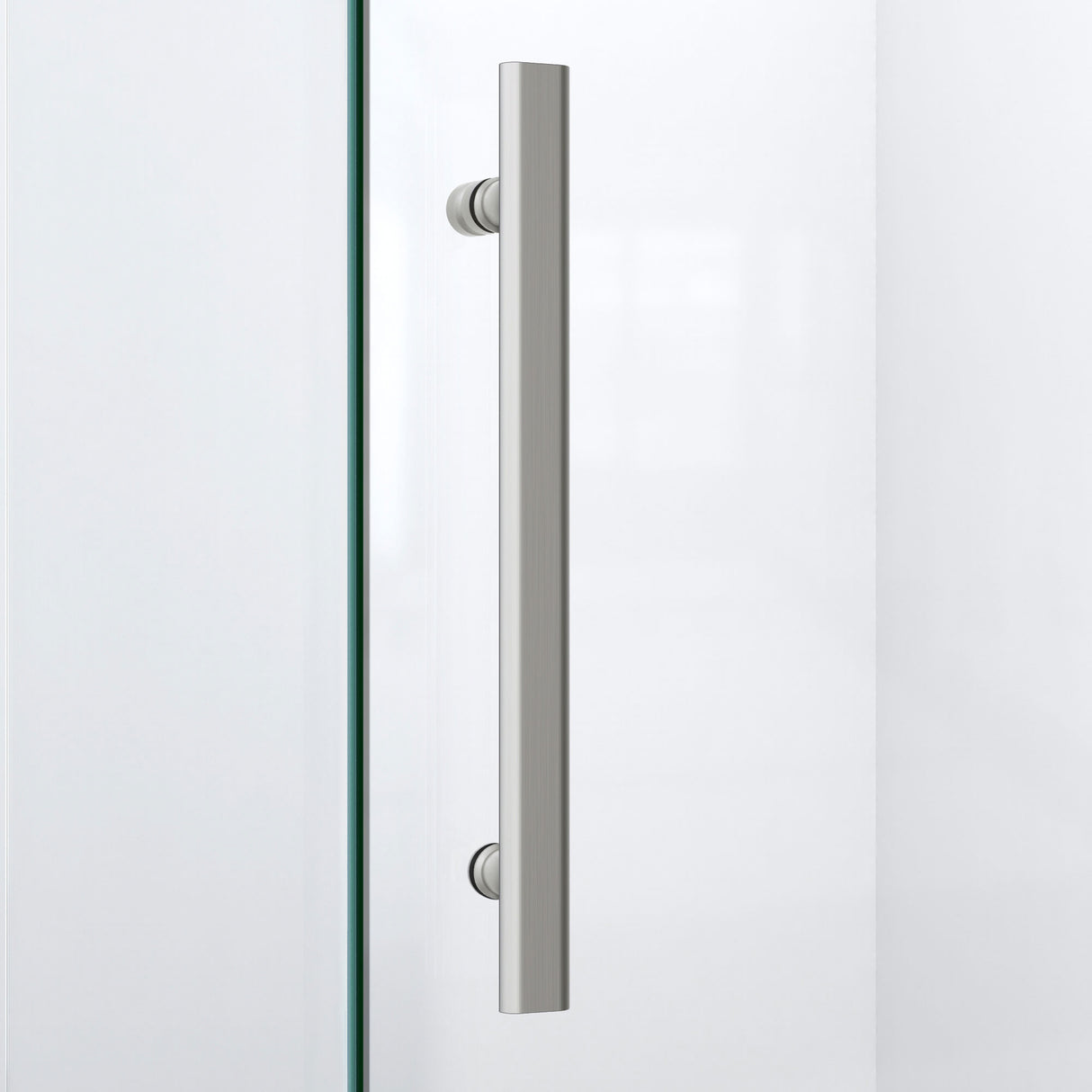 DreamLine Prism Plus 38 in. x 74 3/4 in. Frameless Neo-Angle Shower Enclosure in Brushed Nickel with White Base