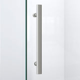 DreamLine Prism Plus 38 in. x 74 3/4 in. Frameless Neo-Angle Shower Enclosure in Brushed Nickel with White Base