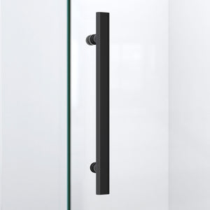 DreamLine Prism Plus 36 in. x 72 in. Frameless Neo-Angle Hinged Shower Enclosure in Satin Black
