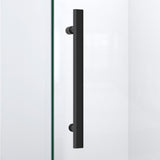 DreamLine Prism Plus 40 in. x 74 3/4 in. Frameless Neo-Angle Shower Enclosure in Satin Black with White Base