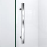 DreamLine Prism Plus 34 in. x 72 in. Frameless Neo-Angle Hinged Shower Enclosure in Chrome