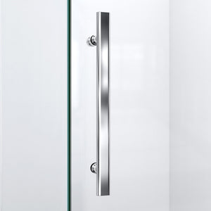 DreamLine Prism Plus 38 in. x 74 3/4 in. Frameless Neo-Angle Shower Enclosure in Chrome with Black Base